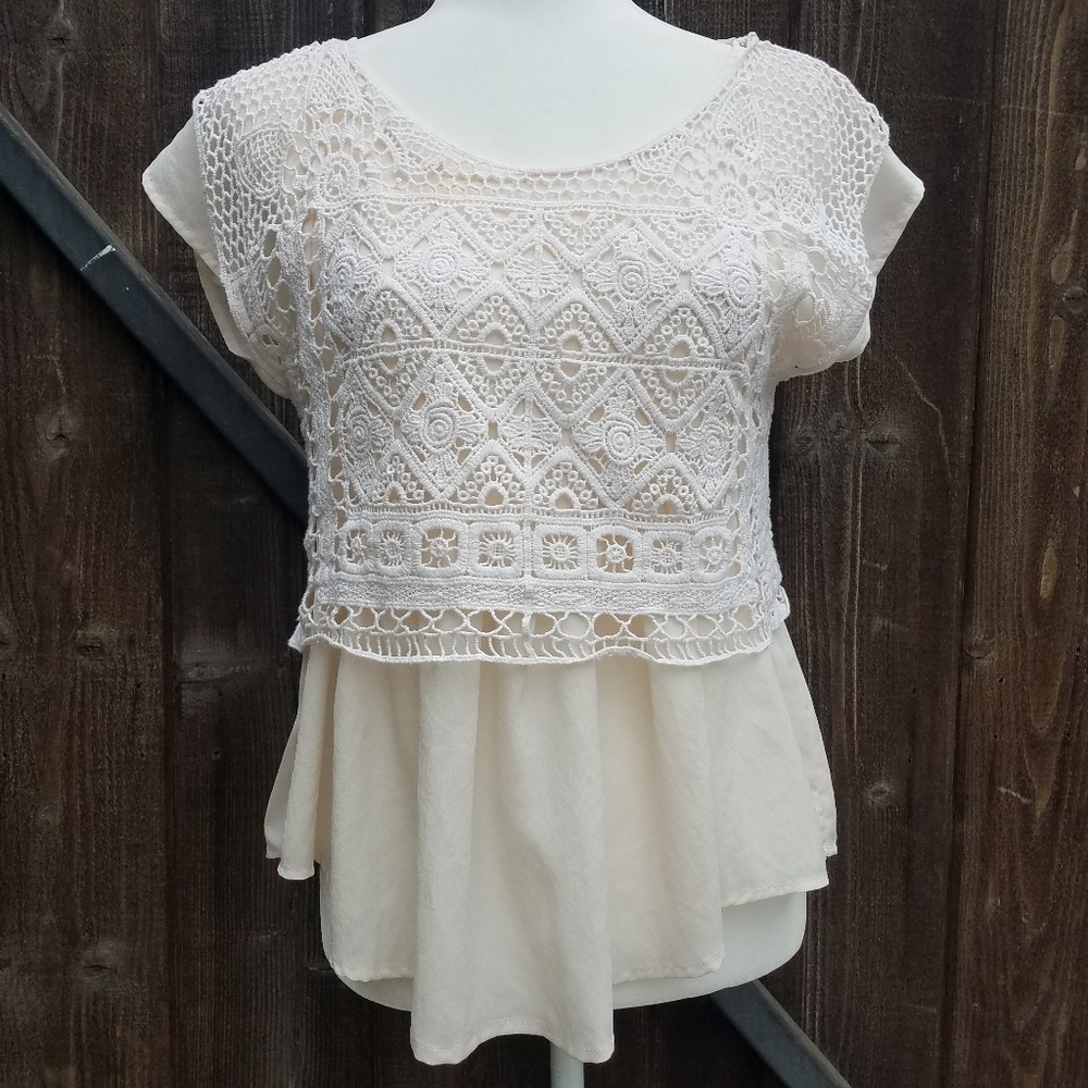 Creative Commune Peplum Lace Top Size XS